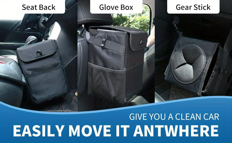 Keep Your Car Clean &amp; Organized - ZukMi Car Trash Can With Lid &amp; StoraPockets!
