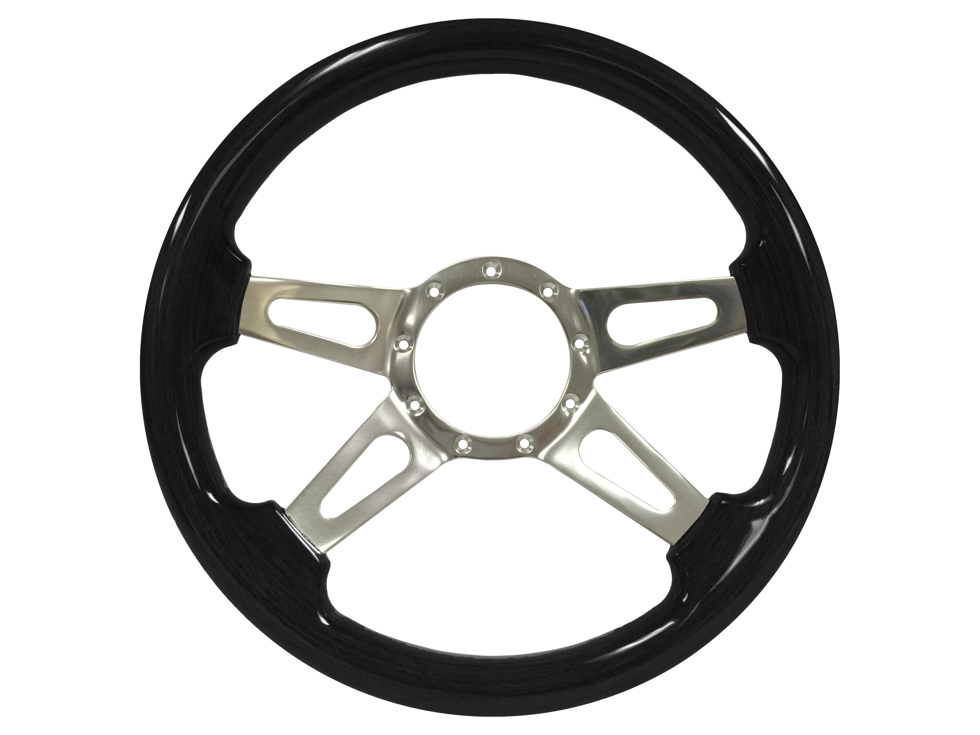 Volante Steering Wheels; S9 Sport Black Ash Finished Wood Grip with ted 4-Spoke