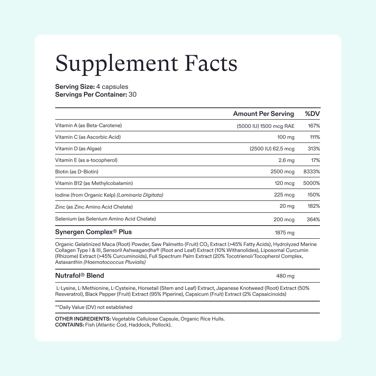 Nutrafol Women's Balance Hair Growth Supplements, Ages 45 and Up, Clinically Proven Hair Supplement for Visibly Thicker Hair and Scalp Coverage, Dermatologist Recommended - 1 Month Supply
