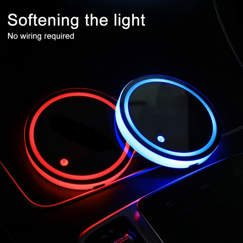 Light Up Your Car With Colorful Smart Luminous Water Coaster Atmosphere Lights!