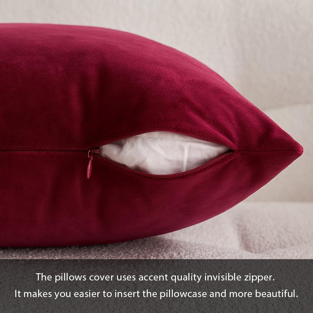 MIULEE Pack of 2 Christmas Velvet Soft Solid Decorative Square Throw Pillow Covers Set Cushion Cases Pillowcases for Sofa Bedroom Couch Car18 x 18 Inch 45 x 45 Cm