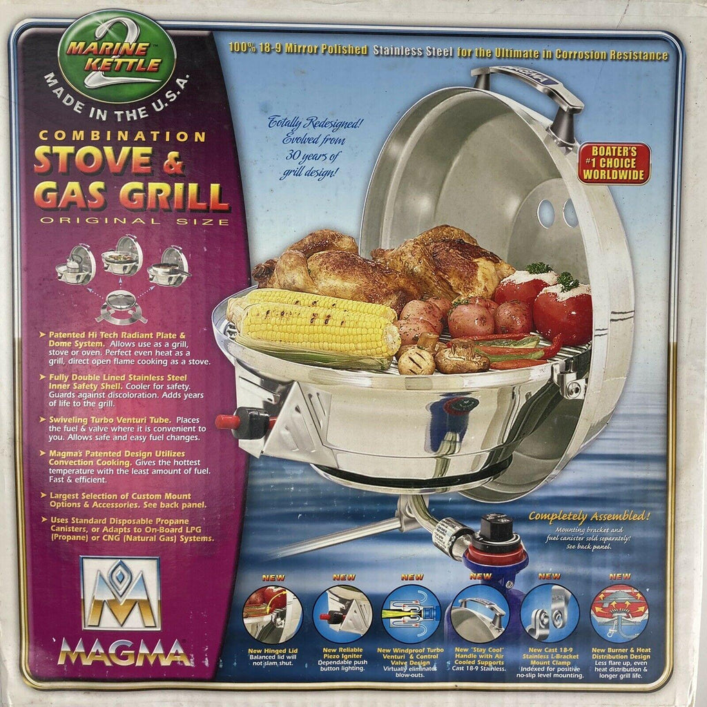 New!  Stove & Gas Grill Combo Marine Kettle 2 Orig Size A10-207 Box Damage