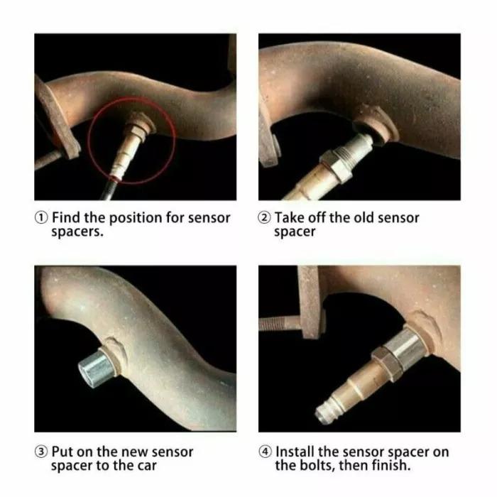 O2 Sensor Gasket Extender Spacer Adapter Extension M18x1.5 46.5mm Universal