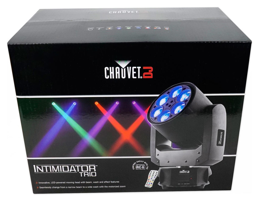 Chauvet DJ Intimidator Trio Wash Effect Moving Head DMX Light +  Haze Machine