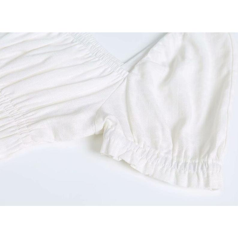 square collar puff sleeve top