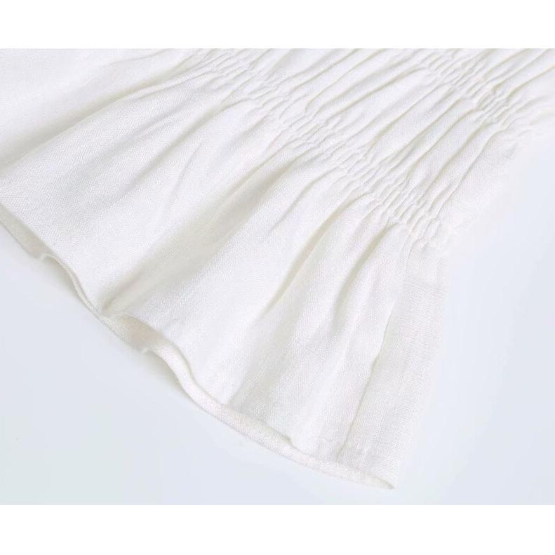 square collar puff sleeve top