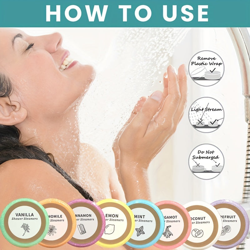 Shower Steamers  - 8 Pack Shower Bombs Gifts For Her With Essential Oil For Home SPA, Self-Care &amp; Relaxation Valentine's Birthday Day Gifts For Men &amp; Women Who Have Everything, For Halloween Gift, For Christmas Gift