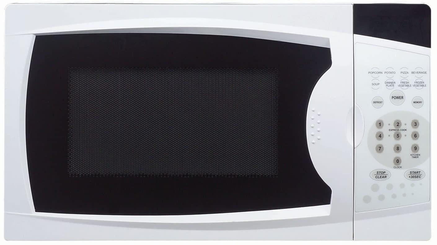 Magic Chef 0.7 Cu. Ft. 700W Oven in White Countertop Microwave. 7