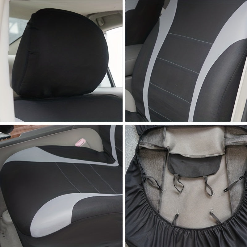 Upgrade Your Car with 9pcs Set of Universal Seat Covers: Airbag Safe, Five Seats, Black, Gray, Pink, Blue &amp; Red!