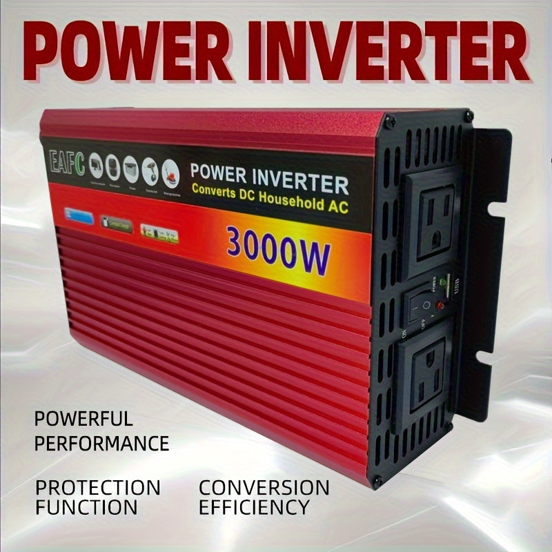 3000W Portable Inverter DC 12V To AC 110V Power Inverter  Portable Car Power Bank VoltaConverter Solar Inverters Multi Functional Vehicle Inverter