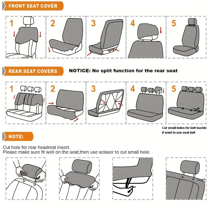 Upgrade Your Car with 9pcs Set of Universal Seat Covers: Airbag Safe, Five Seats, Black, Gray, Pink, Blue &amp; Red!