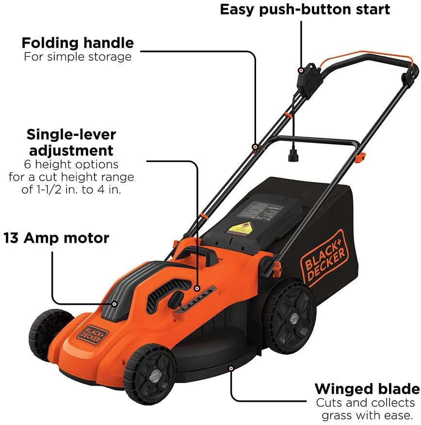 BLACK+DECKER Lawn Mower, Corded, 13 Amp, 20-Inch (BEMW213)