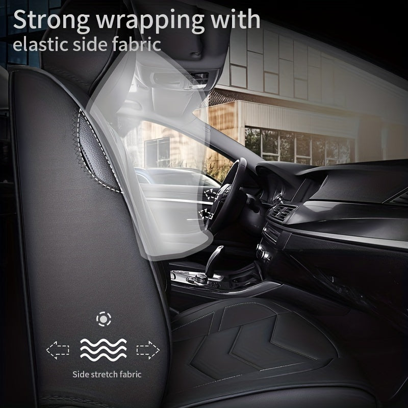 PU Leather Full Car Seat Covers Universal Fit Most Cars Four Seasons Car Seat Protector Waterproof Premium Textured Seat Cushion