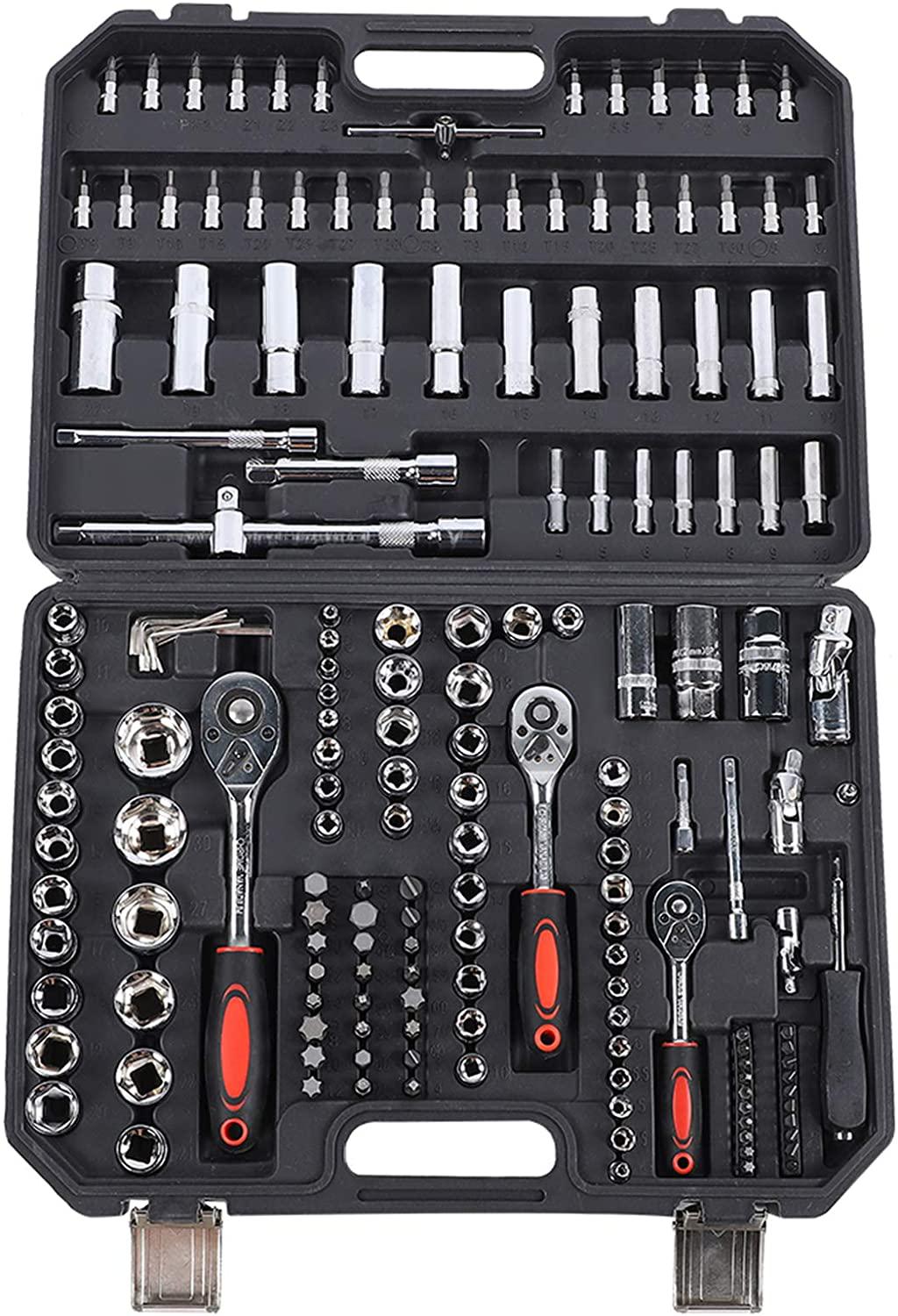 Hand Socket Set, Steel Easy Operation Socket Set, Practical Wear Resistance for Machining Center DIY Requirements Industrial Application Car Repairing