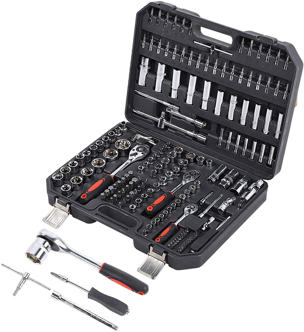 Hand Socket Set, Steel Easy Operation Socket Set, Practical Wear Resistance for Machining Center DIY Requirements Industrial Application Car Repairing