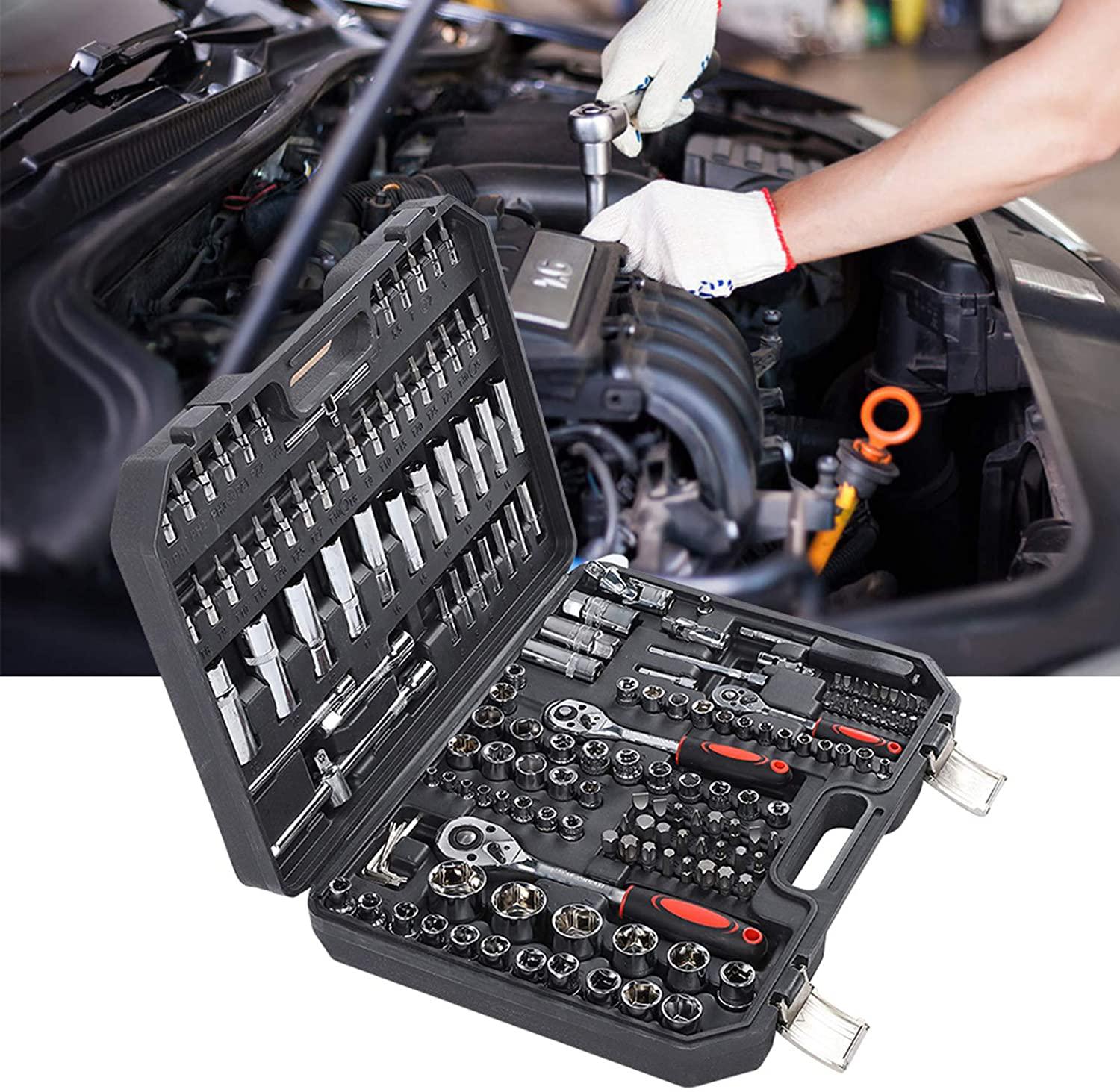 Hand Socket Set, Steel Easy Operation Socket Set, Practical Wear Resistance for Machining Center DIY Requirements Industrial Application Car Repairing