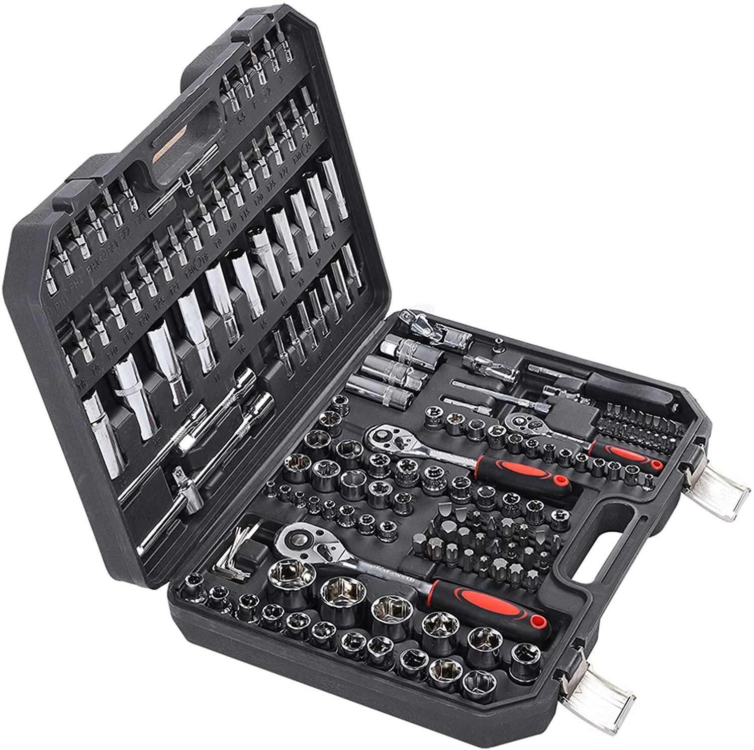 Hand Socket Set, Steel Easy Operation Socket Set, Practical Wear Resistance for Machining Center DIY Requirements Industrial Application Car Repairing