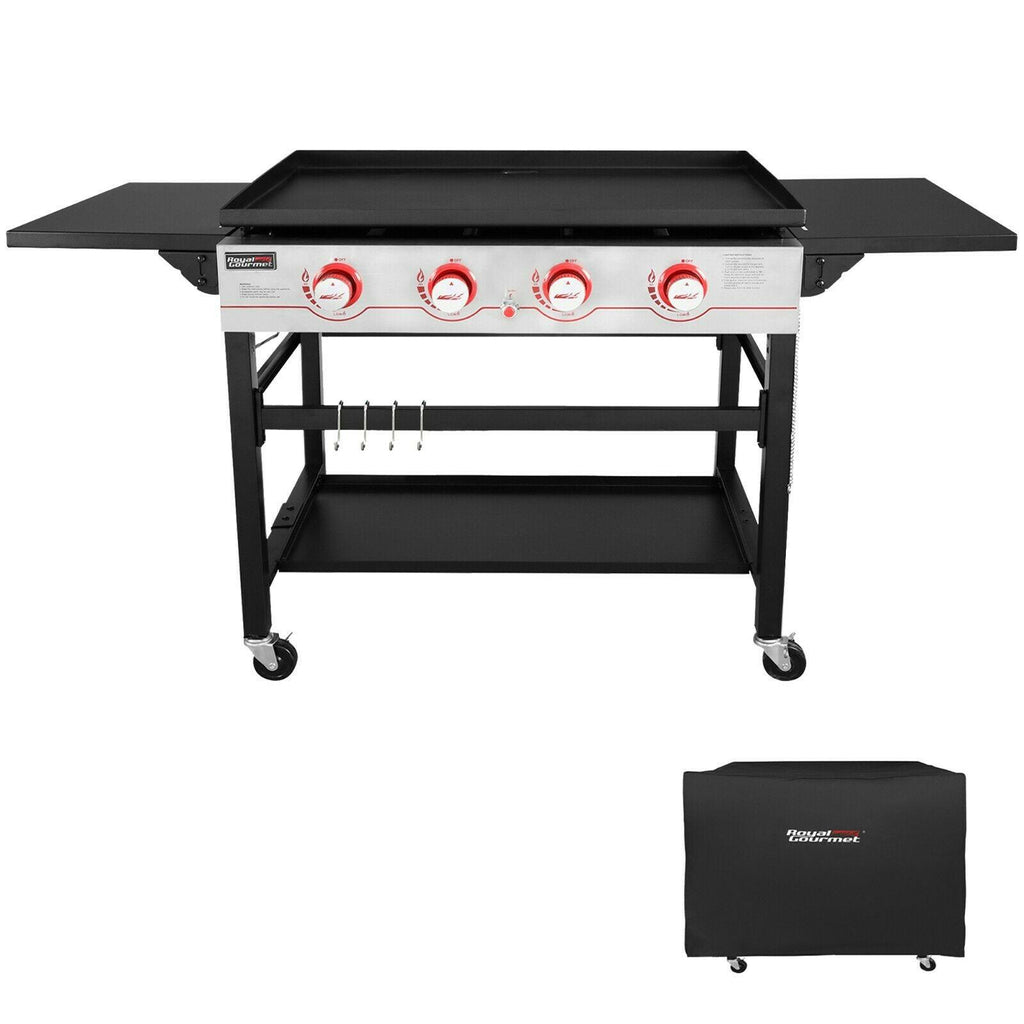 36IN 4-Burner Flat Top Propane Gas Grill Griddle w/ Cover GB4000C
