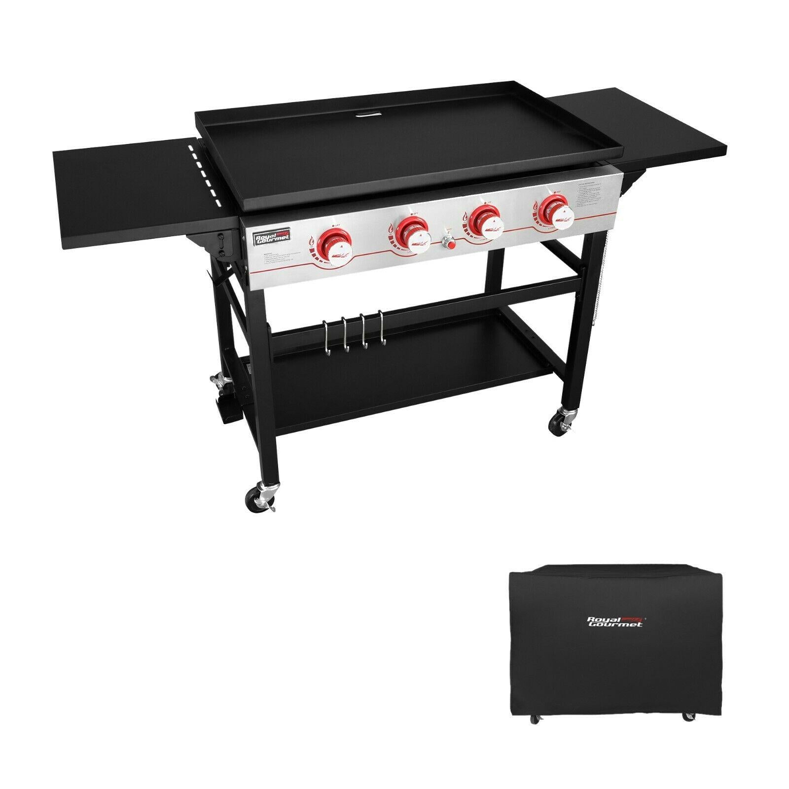 36IN 4-Burner Flat Top Propane Gas Grill Griddle w/ Cover GB4000C