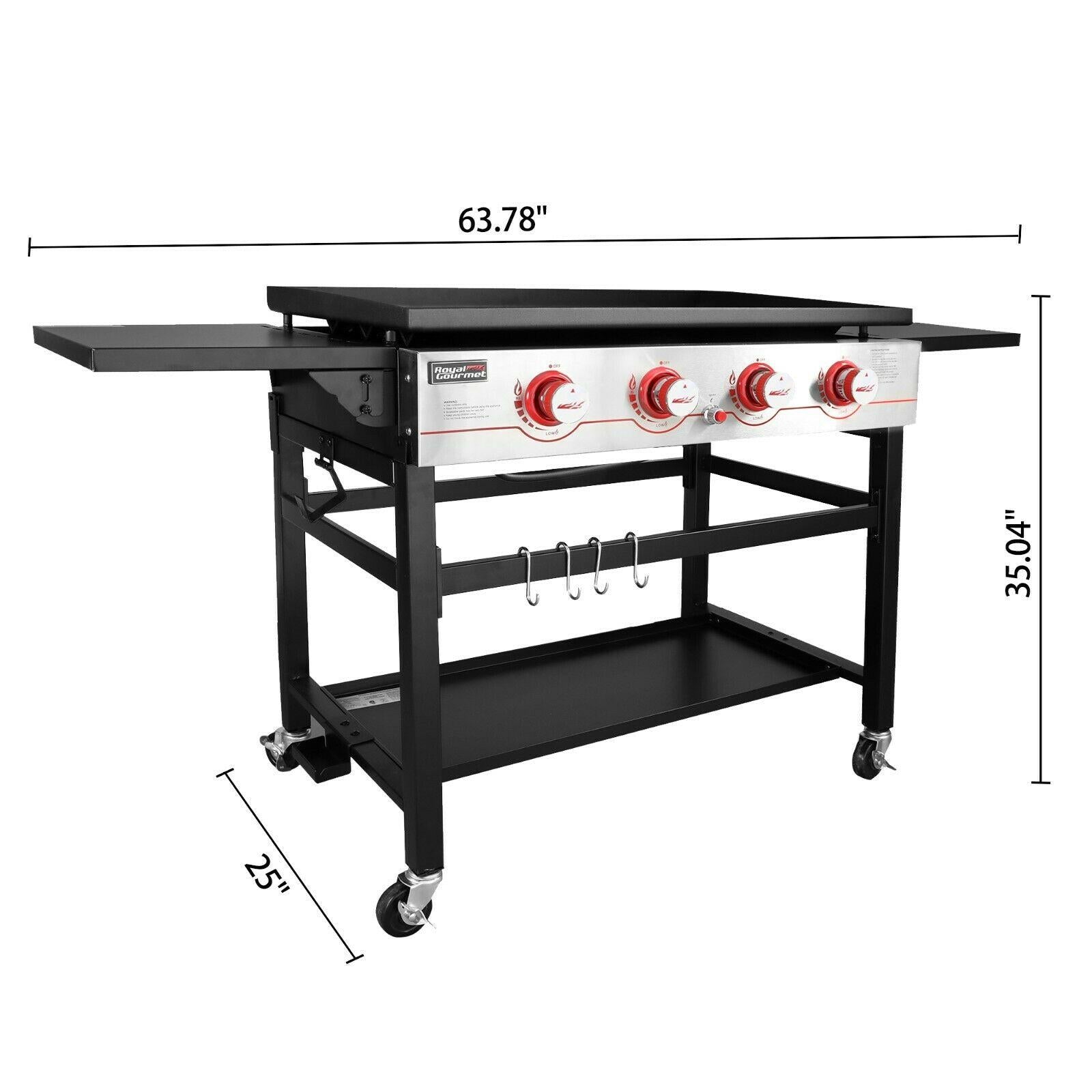 36IN 4-Burner Flat Top Propane Gas Grill Griddle w/ Cover GB4000C