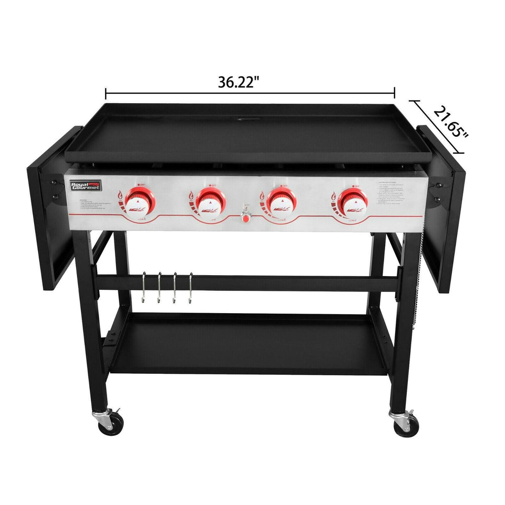 36IN 4-Burner Flat Top Propane Gas Grill Griddle w/ Cover GB4000C
