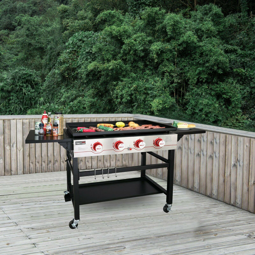 36IN 4-Burner Flat Top Propane Gas Grill Griddle w/ Cover GB4000C