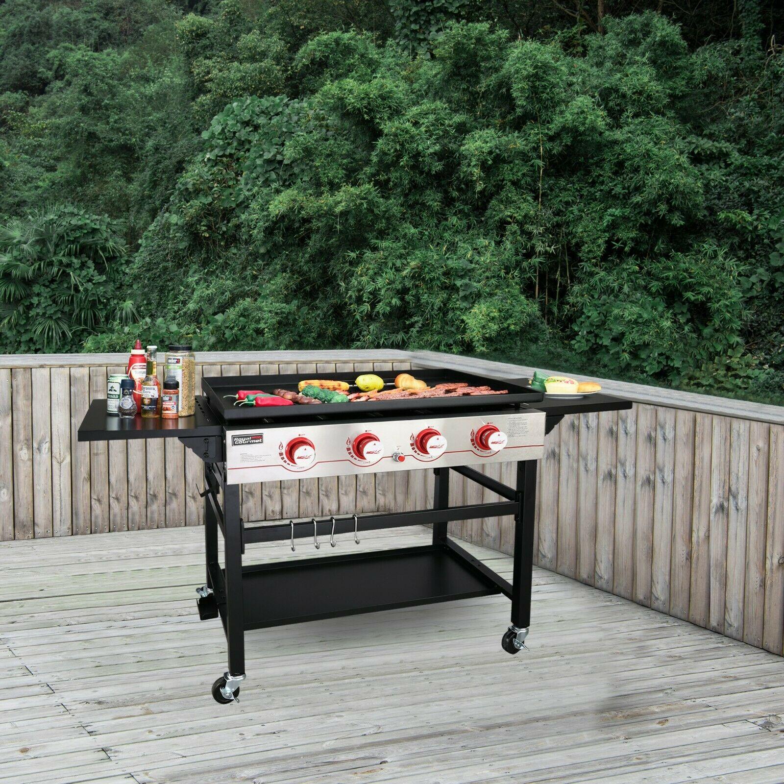36IN 4-Burner Flat Top Propane Gas Grill Griddle w/ Cover GB4000C