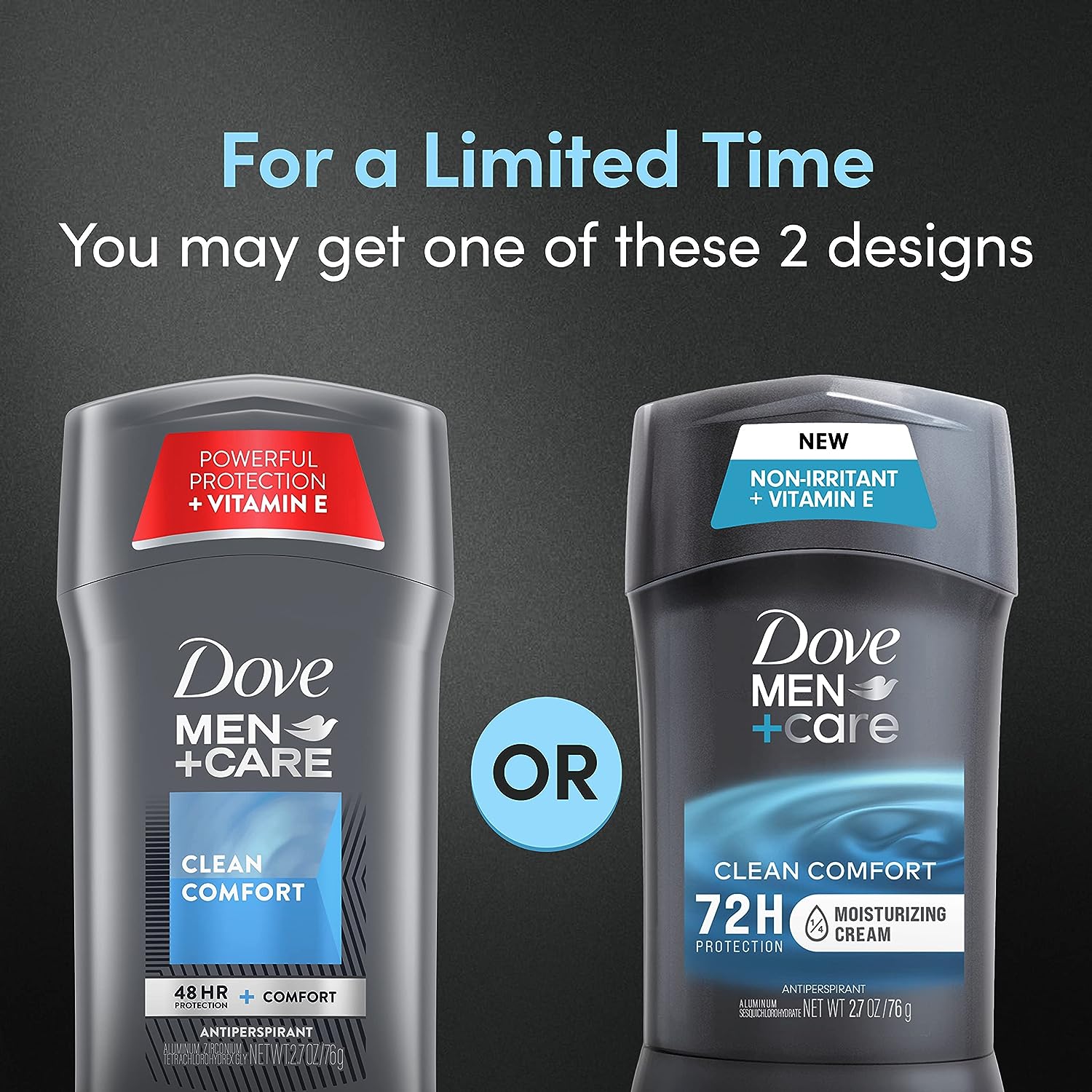 Dove Men+Care Antiperspirant Deodorant Stick Clean Comfort Twin Pack 72-Hour Sweat &amp; Odor Protection Antiperspirant for Men With 1/4 Moisturizing Cream 2.7 oz