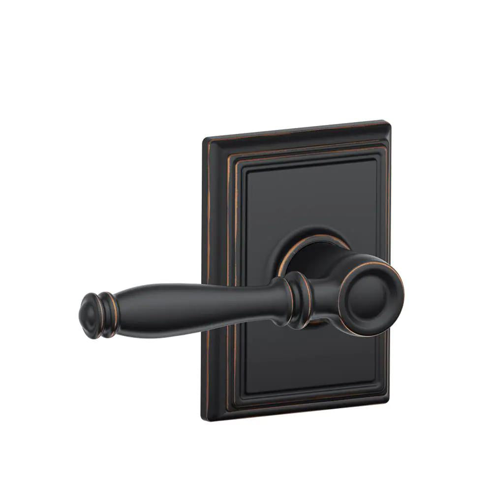 Birmingham Aged Bronze PassaHall/Closet Door Lever with Addison Trim