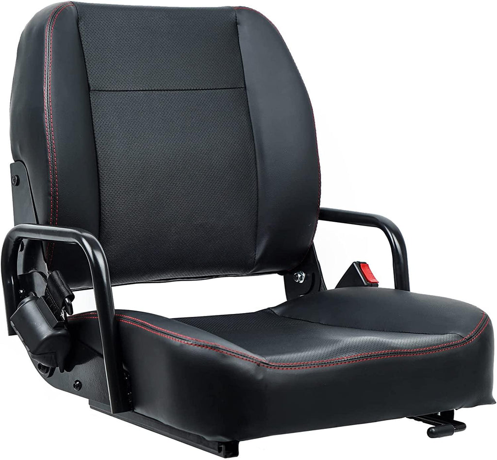 TICSEA Universal Forklift Seat,Tractor Seat with Adjustable Back,Safety Belt and Operator Position Switch,Excavator Skid Loader Backhoe Dozer Telehandler