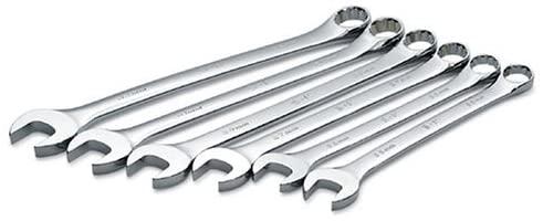 SK Professional Tools 86226 6-Piece 12-Point Metric Combination Wrench Set - SuperKrome Finish, Set of 6 Chrome Wrenches Made in USA