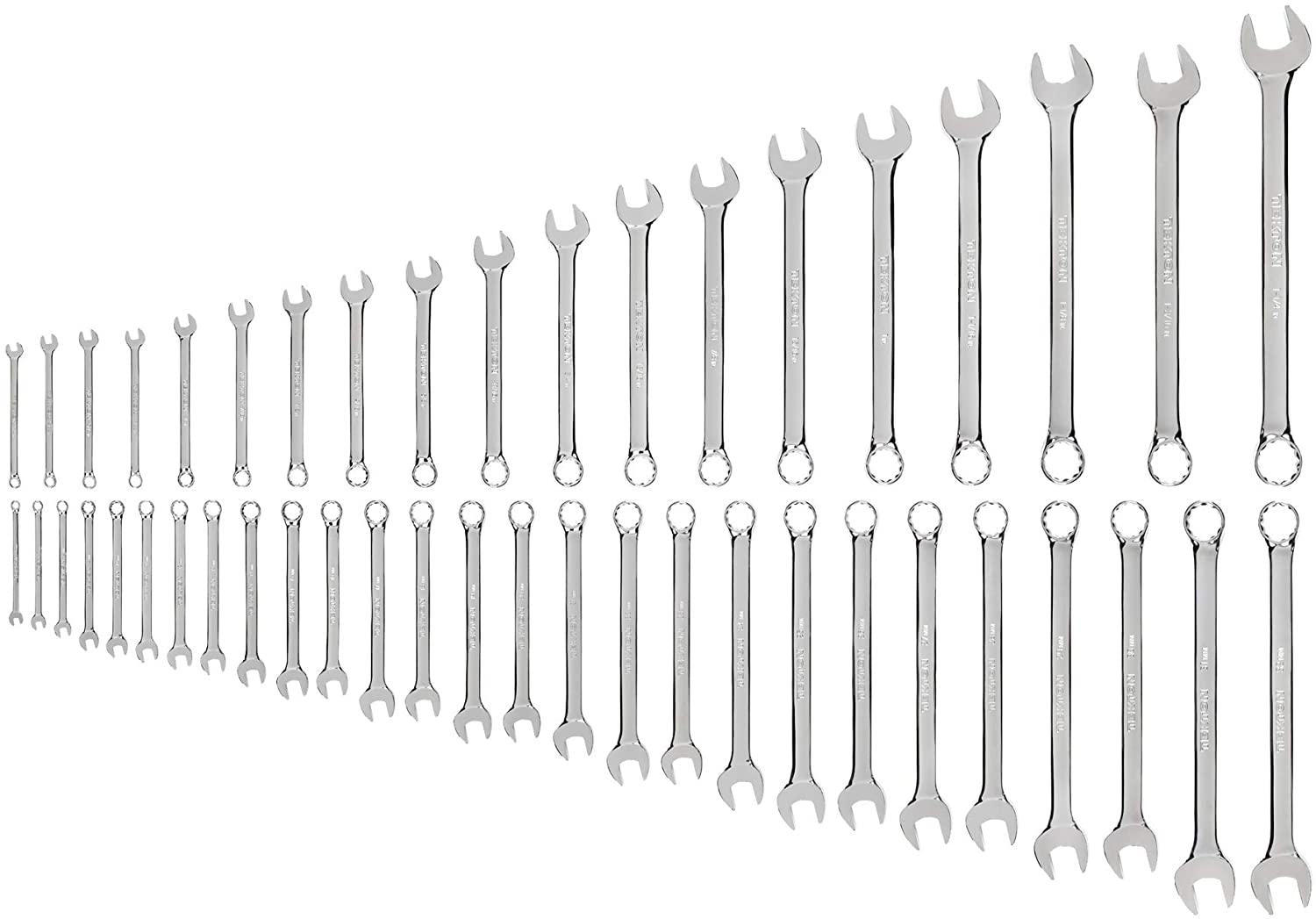 TEKTON Combination Wrench Set, 46-Piece (1/4-1-1/4 in, 6-32 mm) | WCB90301