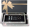 AUJEN Bling License Plate Frame - Sparkly License Plate Holder, Lastingly License Plate Frame for Women, Stainless Steel &amp; Obstruction-Free Car Accessory with Multifaceted Rhinestones, Colorful