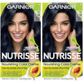 Garnier Hair Color Nutrisse Nourishing Creme, 12 Natural Blue Black (Poppyseed) Permanent Hair Dye, 2 Count (Packaging May Vary)