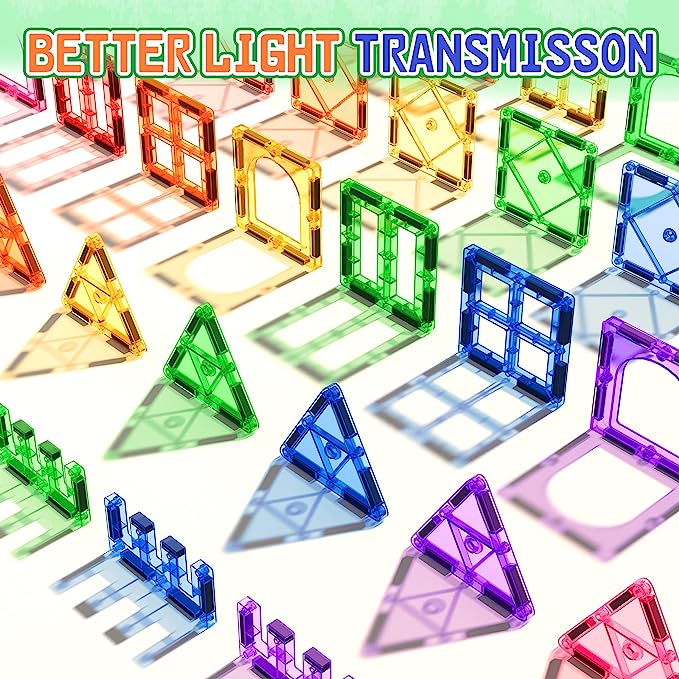 Encouraging Creativity and Developing Fine Motor Skills Magnetic Ceramic Tile Beginner Set Toy, Suitable for 3-5 and 4-8 Year Old Boys and Girls, Toddler Sensory Toy