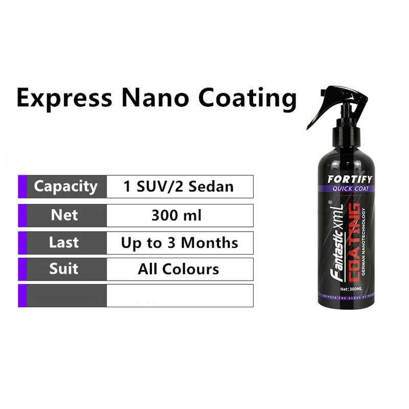 10.14oz Ceramic Coating Fortify Car Wax Polish Spray - Waterless Wash &amp; Wax Hydrophobic Top Coat Polish &amp; Polymer Paint Sealant Detail Protection