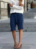 Solid color cotton and linen casual pants