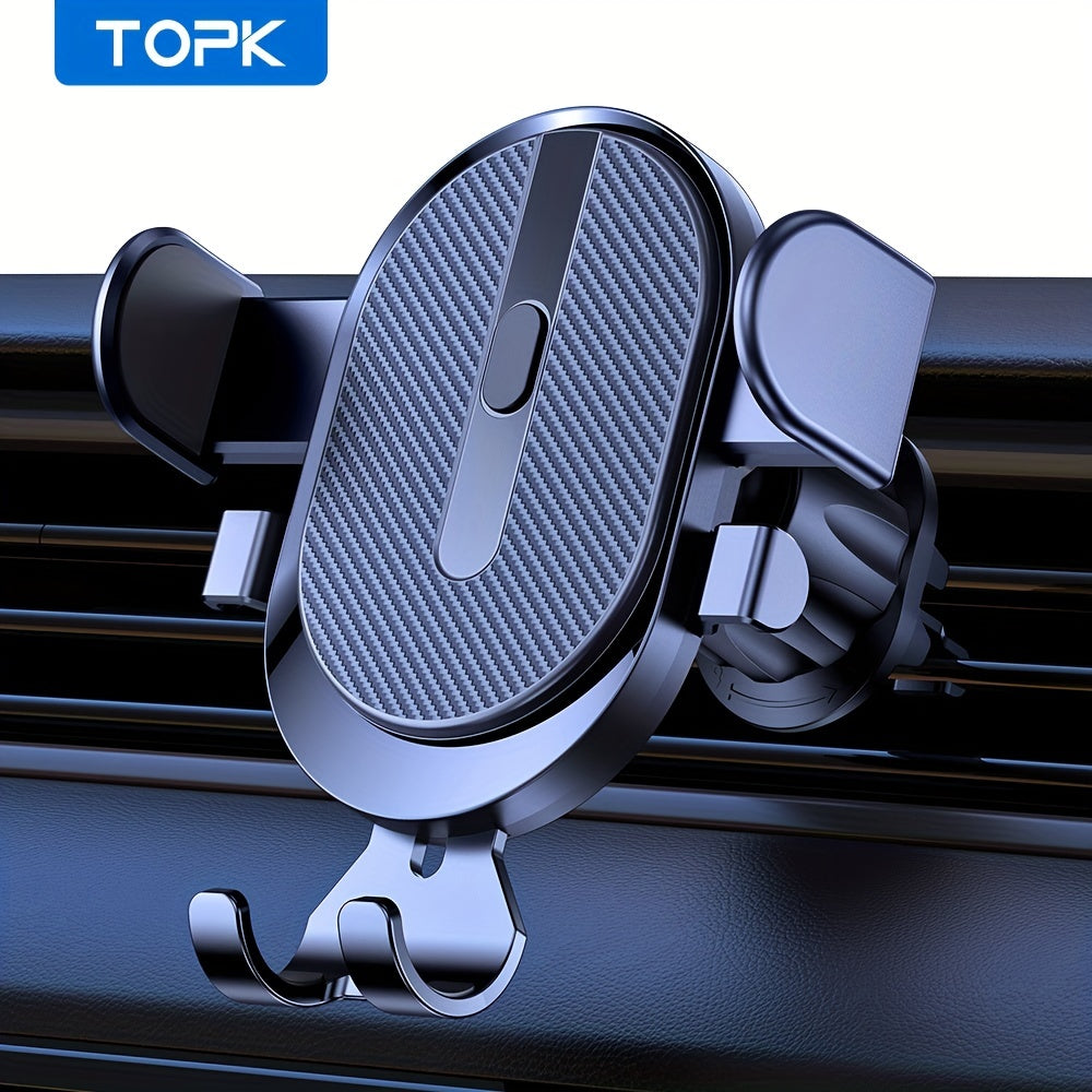 Car Phone Holder Mount, TOPK [2023 Upgrade Auto Locking] Universal Phone Holder With Hook Clip For Car Air Vent Compatible With  Samsung Etc.