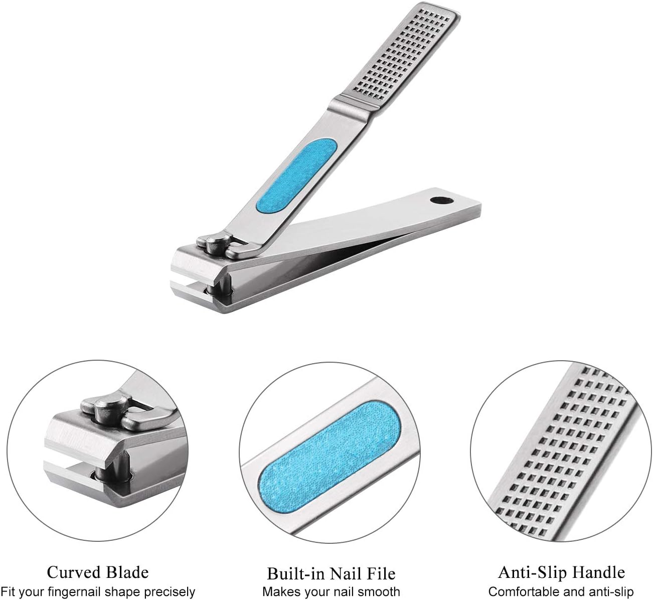 Nail Clippers Set, Ultra Sharp Sturdy Fingernail and Toenail Clipper Cutters with Visibly Tin Case by HAWATOUR - Stainless Steel