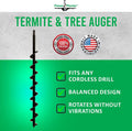 Power Planter Termite & Tree Auger 2"x24" With 1/2" Non-Slip Hex Drive - Heavy Duty Auger Bare Root Tree & Shrub Planting, Irrigation or Bait Stations Install - Works in All Soil Conditions - USA Made
