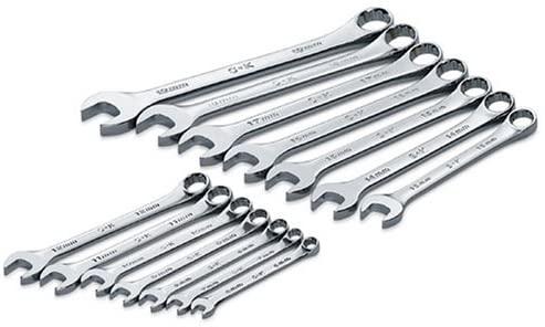 SK Professional Tools 86222 14-Piece 12-Point Metric Combination Wrench Set - SuperKrome Finish, Set of 14 Chrome Wrenches Made in USA