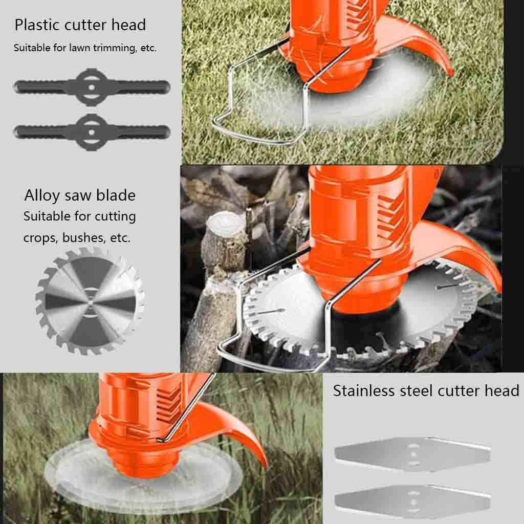 42V Cordless fine line Trimmer/Trimming Machine-2 Hours Fast Charger, 90° Head Adjustment, 1880W high-Power Lawn Mower