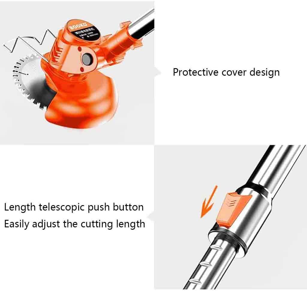 42V Cordless fine line Trimmer/Trimming Machine-2 Hours Fast Charger, 90° Head Adjustment, 1880W high-Power Lawn Mower