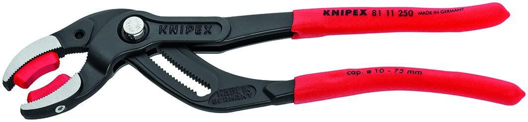 KNIPEX Tools 00 20 06 US2, Pliers Wrench 3-Piece Set &amp; Tools 81 11 250 SBA 10" Pipe and Connector Pliers with Soft Jaws (843221021412)