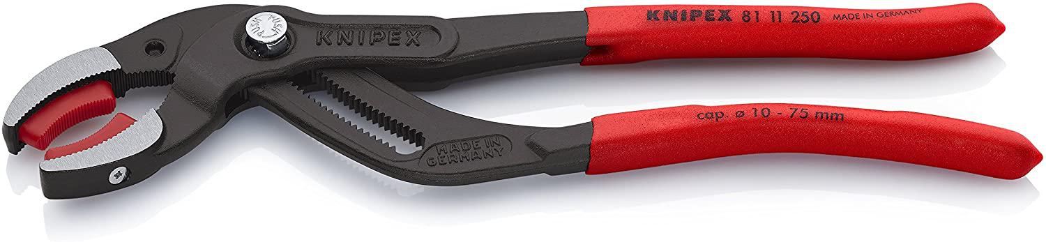 KNIPEX Tools 00 20 06 US2, Pliers Wrench 3-Piece Set &amp; Tools 81 11 250 SBA 10" Pipe and Connector Pliers with Soft Jaws (843221021412)