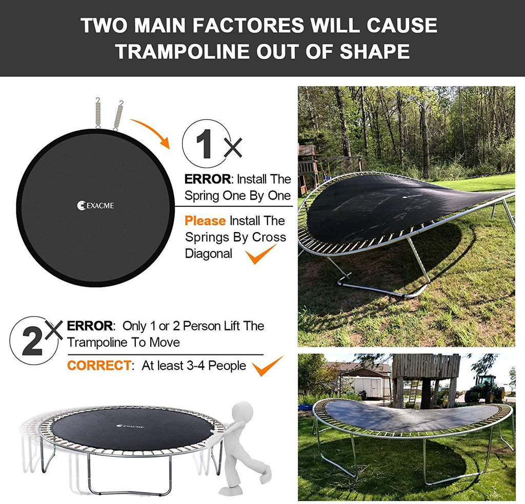 Exacme Backyard Trampoline with Basketball Hoop and Outer Enclosure, High Weight Limit, 6180-T12