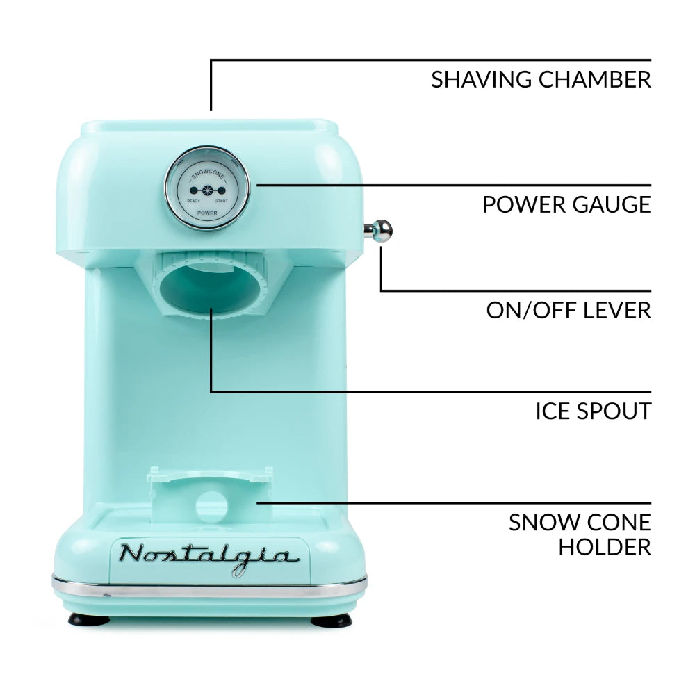 ice cream machines CLSC1AQ Classic Retro Single Countertop Snow Cone Maker, Includes 1 Reusable Plastic Cup, Aqua