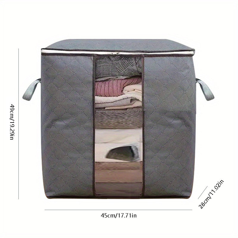 LarClothes StoraBag, Clothes Organizer With Handle &amp; Clear Window, StoraBins Containers For Comforters &amp; Blankets