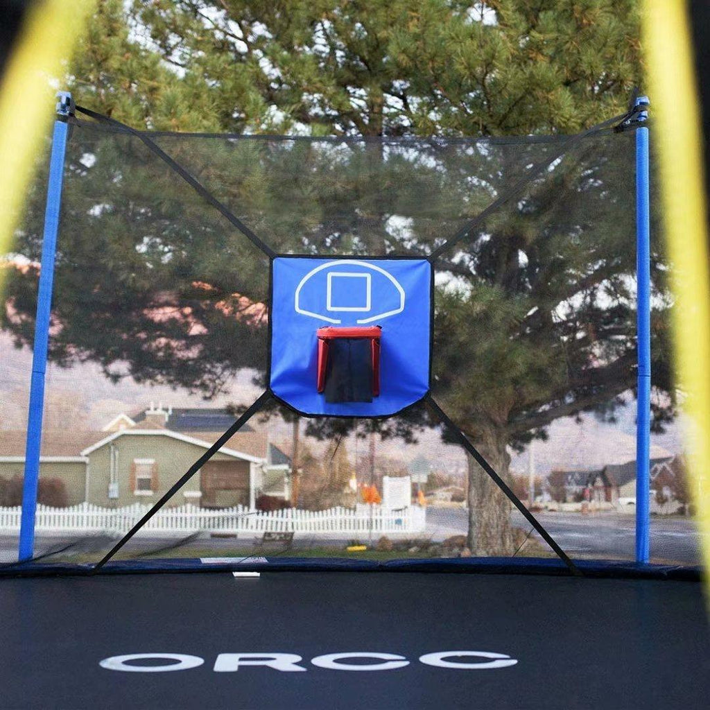 ORCC Trampoline 15 14 12 10FT Basketball Trampoline with Safety Enclosure Net, Ladder, Rain Cover, Basketball Hoop and Ball for Backyard