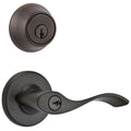 Balboa 690 Venetian Bronze Keyed Entry Door Lever and Single Cylinder Deadbolt Combo Pack